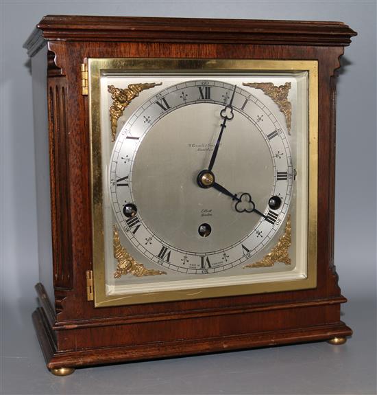 An Elliot walnut cased Westminster/ Whittington chiming mantel clock